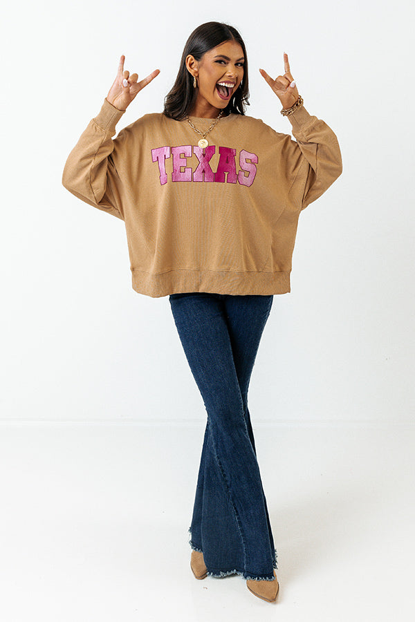 Texas Graphic Sweatshirt for Women - Lightweight & Cozy Oversized Fit