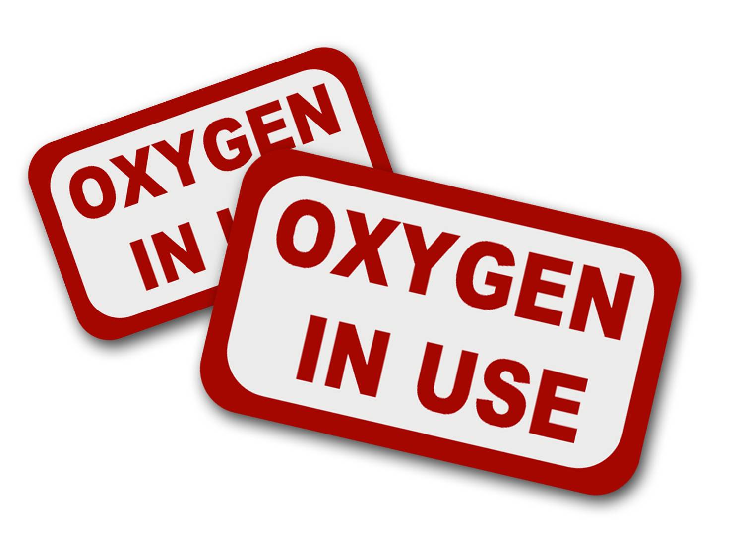Oxygen In Use Sign Vinyl Decal Stickers - Reflective, Durable for Indoor & Outdoor Use