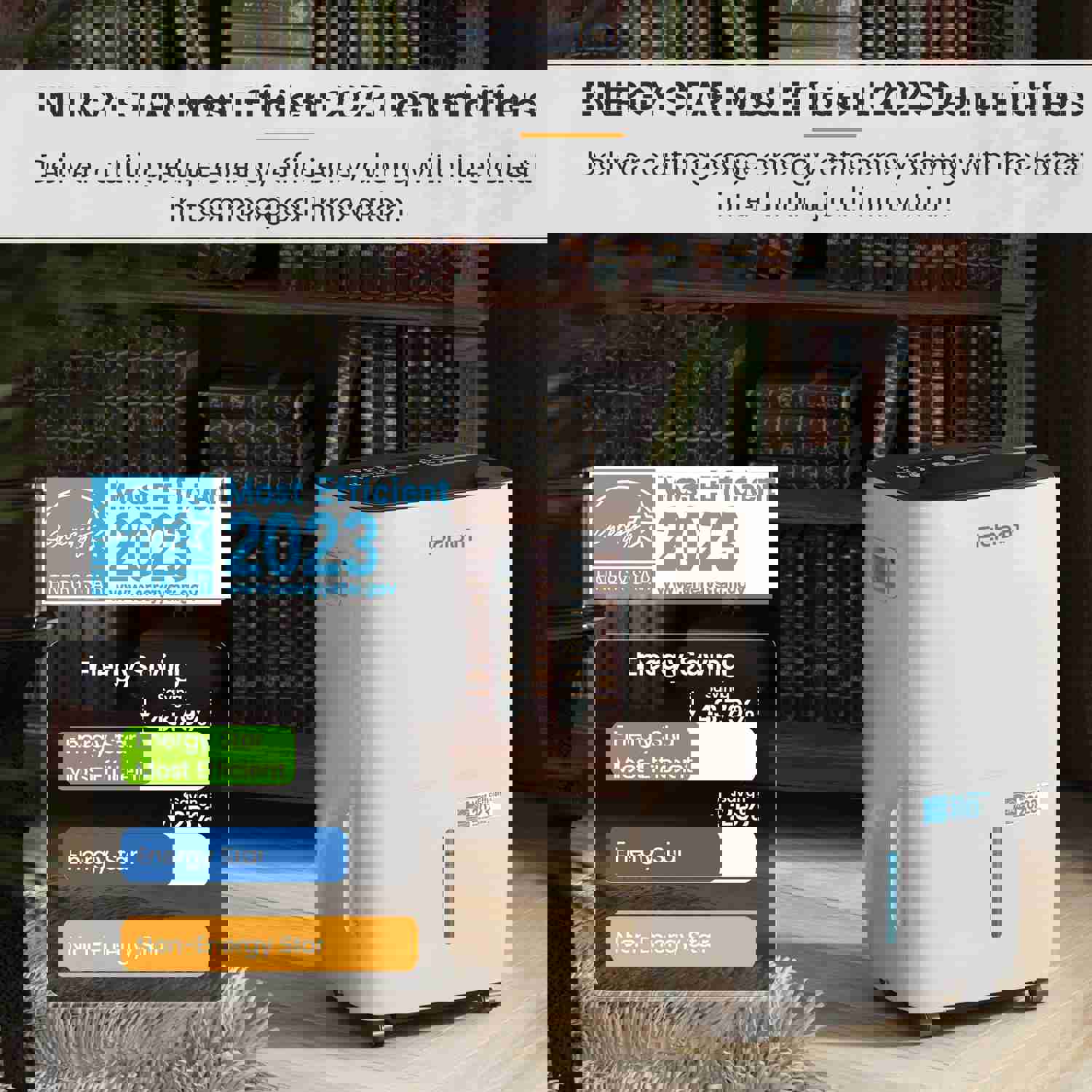 Fehom 150 Pints Dehumidifier with Pump - Energy Star Most Efficient 2023 for Large Rooms up to 7000 Sq. Ft