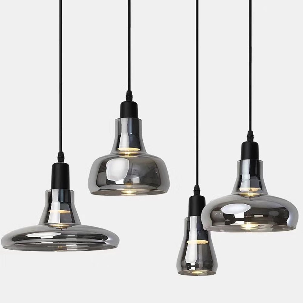 MIRODEMI® Retro Pendant Lamp - Smoky Gray Glass for Dining Room & Kitchen