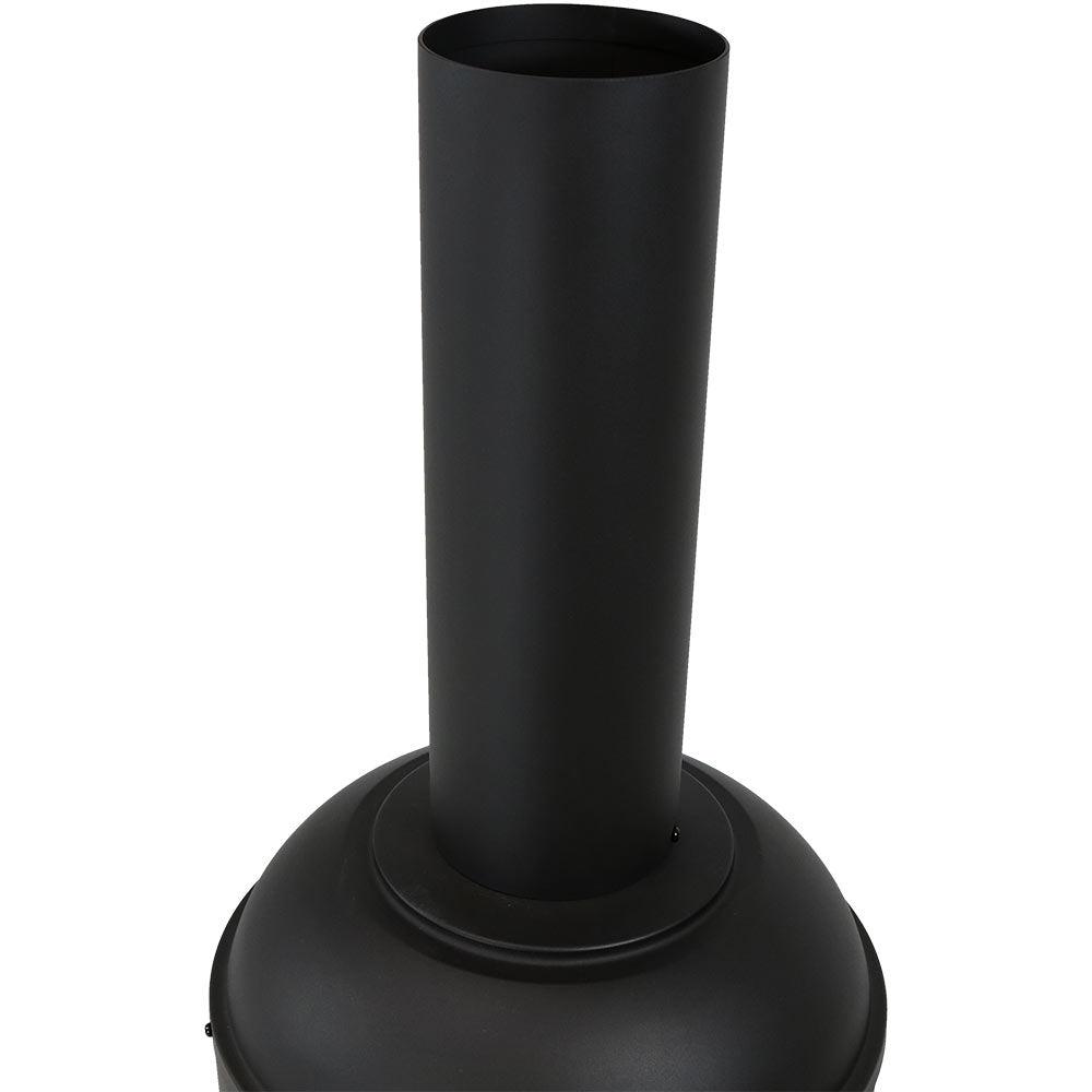Sunnydaze 60 Chiminea Outdoor Wood-burning Fire Pit Black Steel with Fire Poker