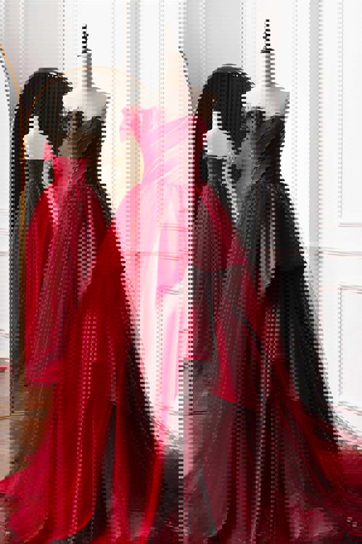 Strapless Burgundy Long Prom Dresses, Wine Red Long Formal Evening Dresses