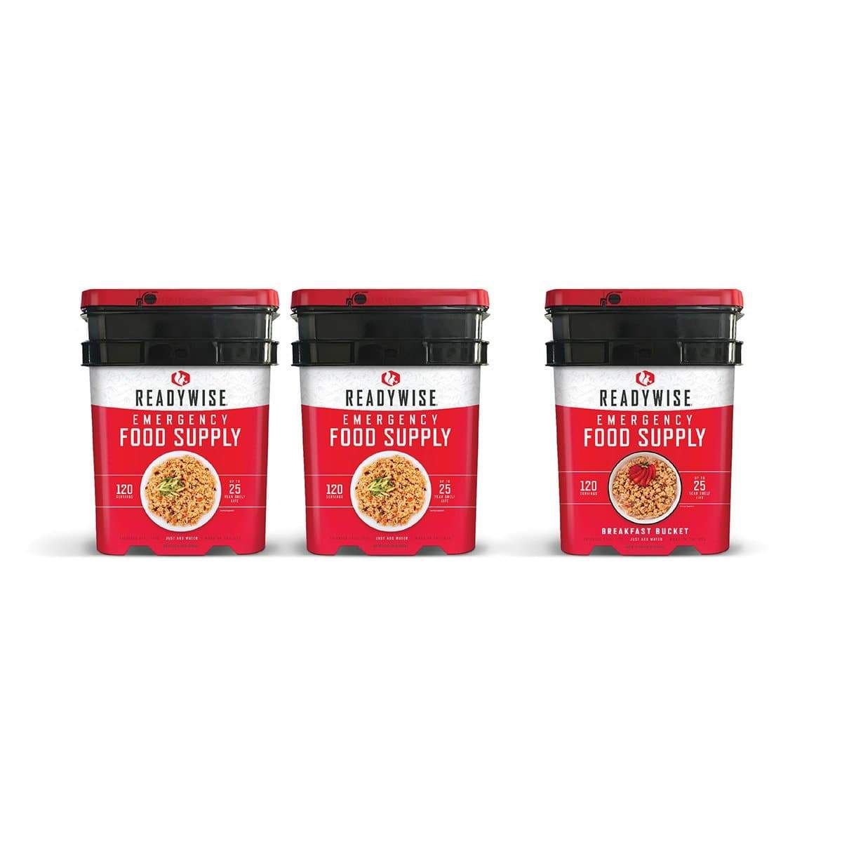 ReadyWise Full Entrées Grab & Go Buckets - 360 Servings Emergency Disaster Storable Food Prep