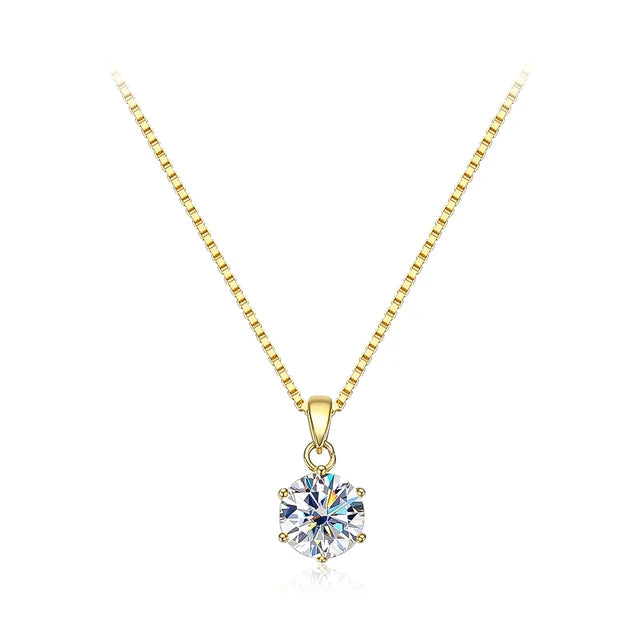 NKHOG 1ct 2ct Moissanite Pendant Necklace for Women - Sterling Silver 925, D Color VVS Lab Diamond, Fine Jewelry for Wedding & Party Gift