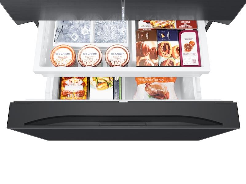 SAMSUNG 32 cu. ft. Mega Capacity 3-Door French Door Refrigerator with Dual Auto Ice Maker in Matte Black Steel