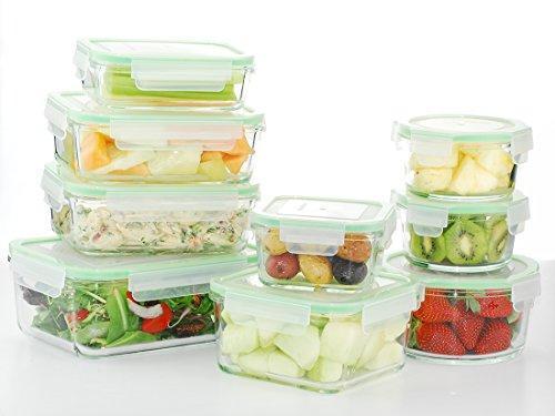 Kinetic Glass Food Storage Containers with Lids - 18 Piece Set, Airtight & Leakproof, BPA Free & FDA Approved