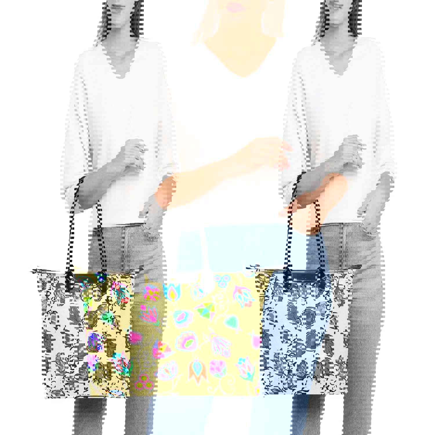 Indigenous Paisley Vanilla Single-Shoulder Lady Handbag