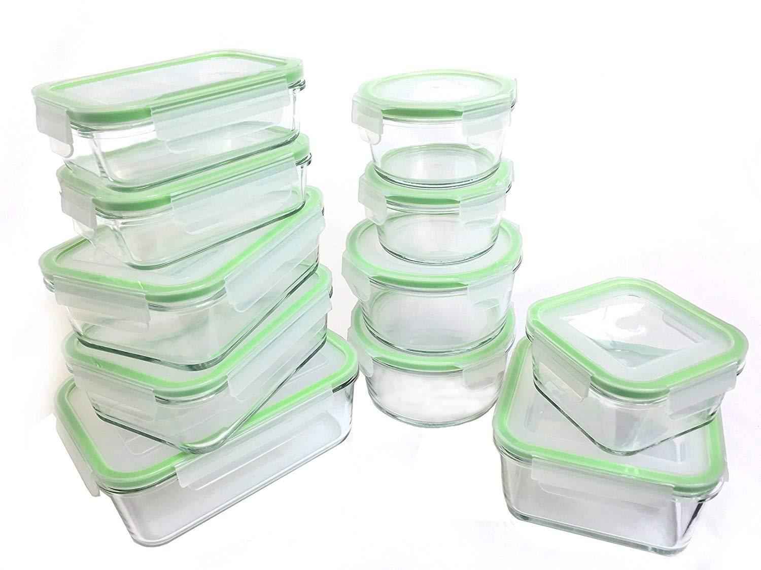 Kinetic Glass Food Storage Containers with Lids - 18 Piece Set, Airtight & Leakproof, BPA Free & FDA Approved