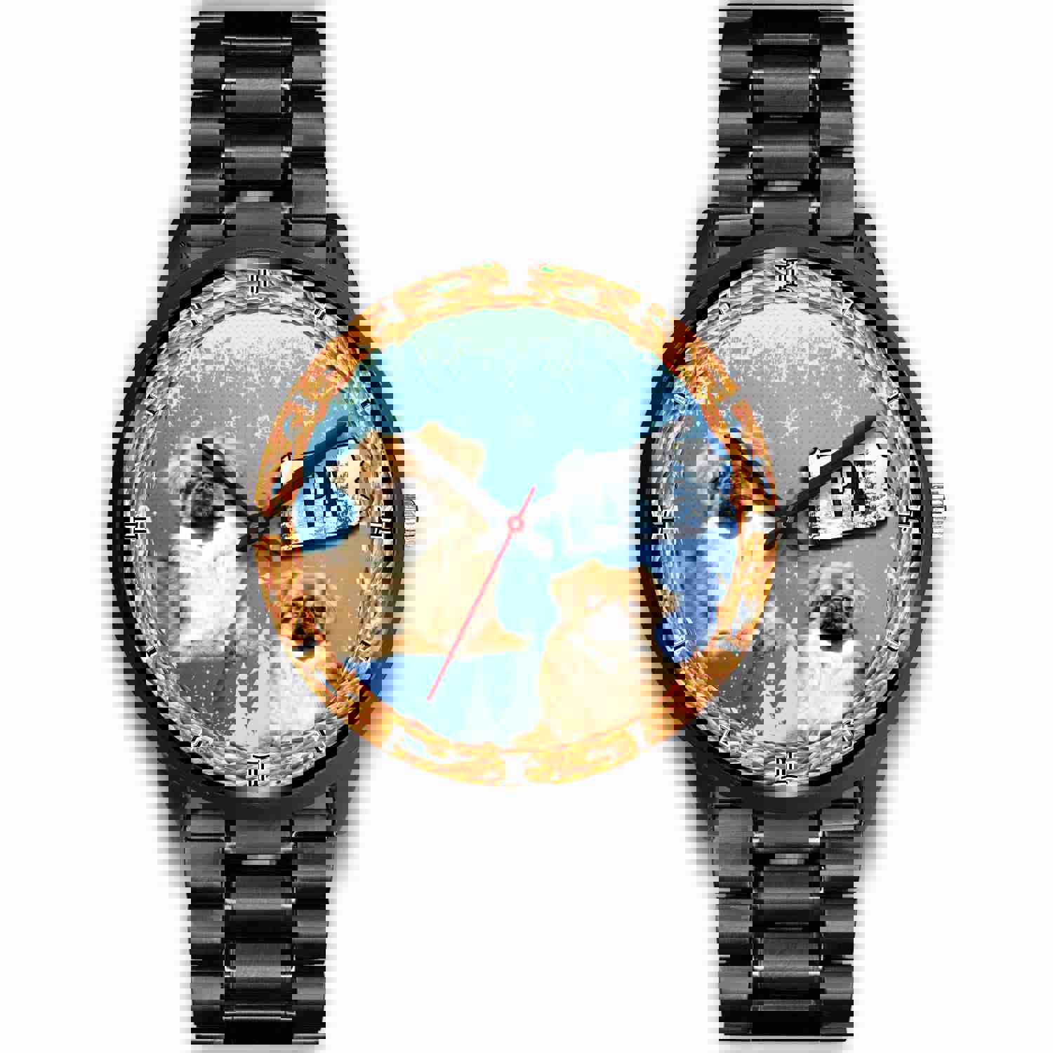 Stylish Pekingese Dog Christmas Wrist Watch for Men and Women