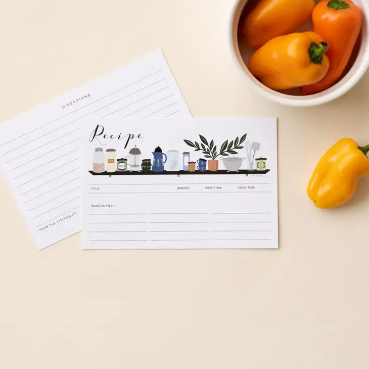 Recipe Card Set - Kitchen Shelf
