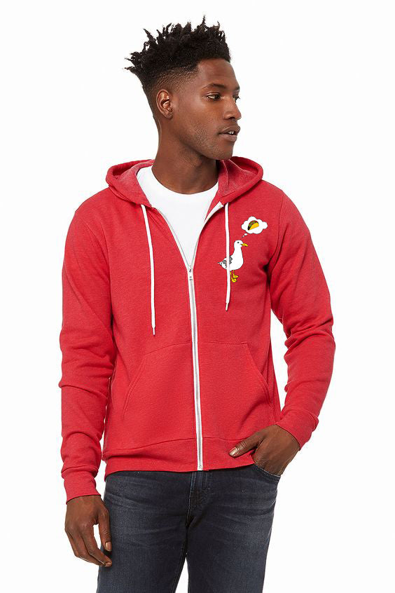 Octos Tacos Zipped Hoodie - Unisex Heathered Red