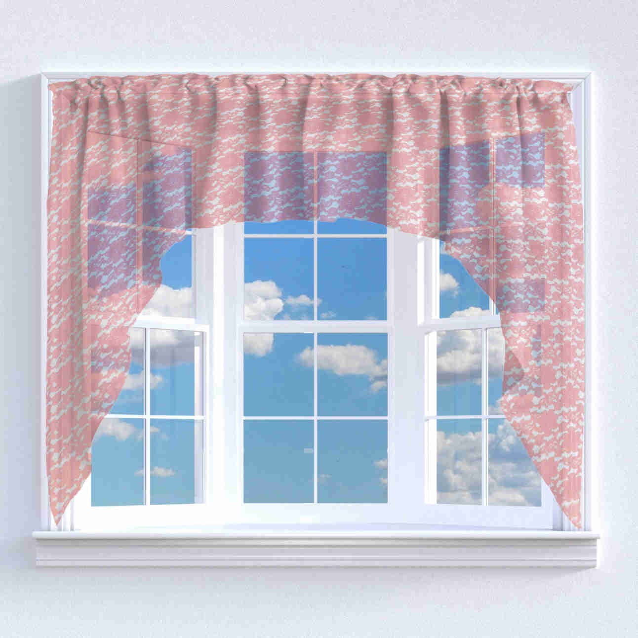 Floral Lace Swag Window Valance - 72" Wide / 36" Tall