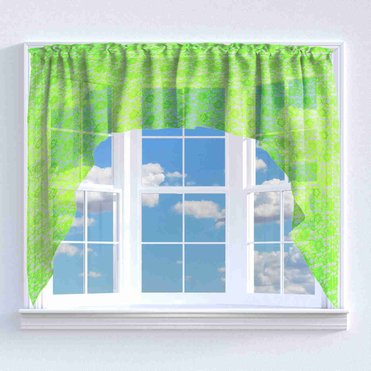 Floral Lace Swag Window Valance - 72" Wide / 36" Tall
