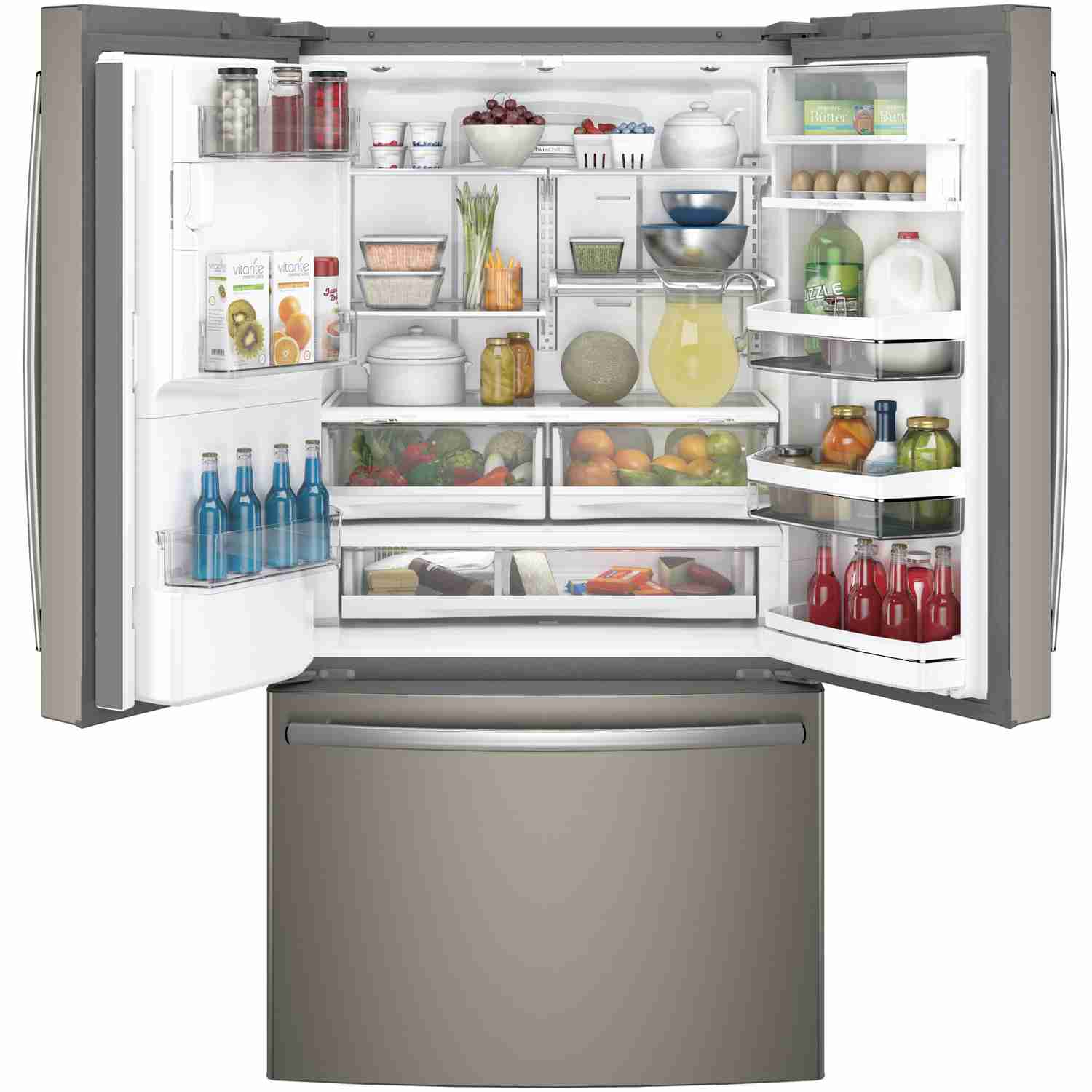 GE Profile 36-inch Counter-Depth French 3-Door Refrigerator with Water and Ice Dispenser