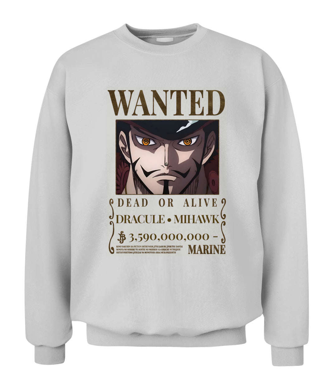 Mihawk Wanted Custom Graphic Unisex Cotton T-Shirt