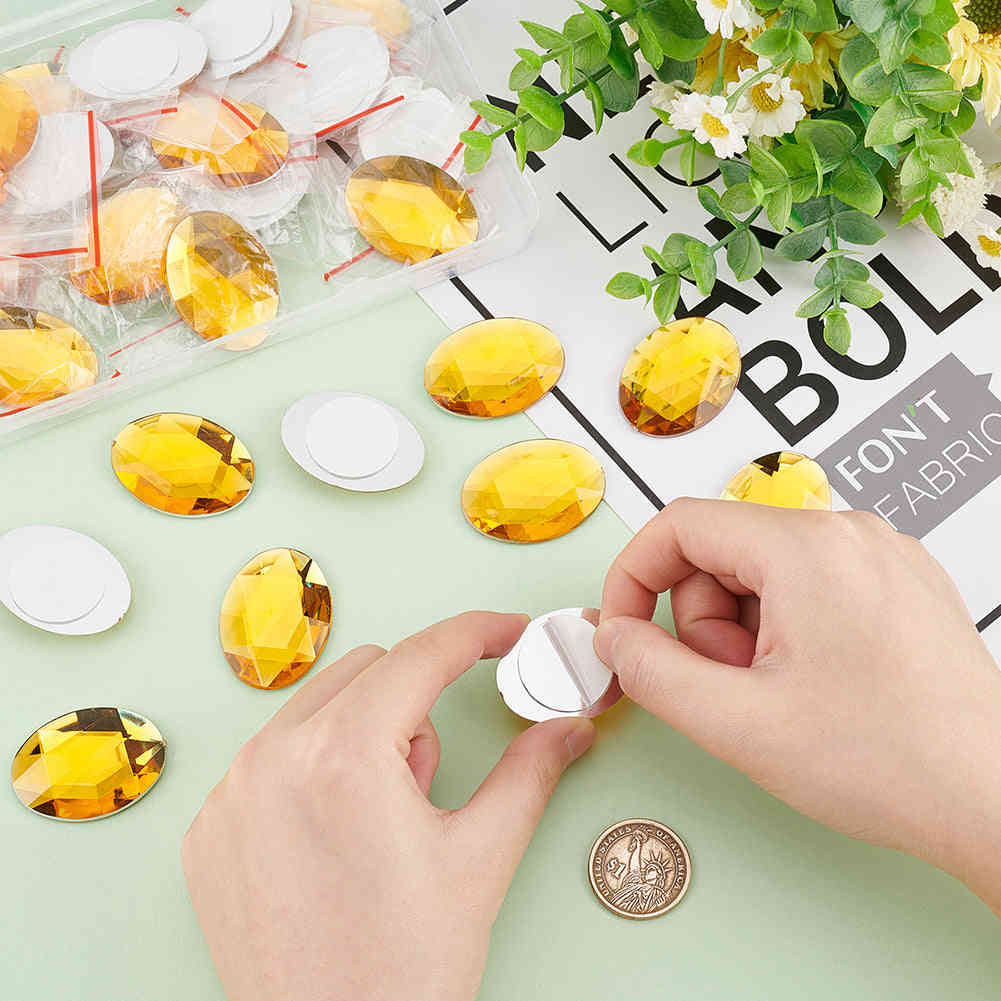 Craspire 30pcs Self-Adhesive Acrylic Rhinestone Stickers for DIY Decoration and Crafts