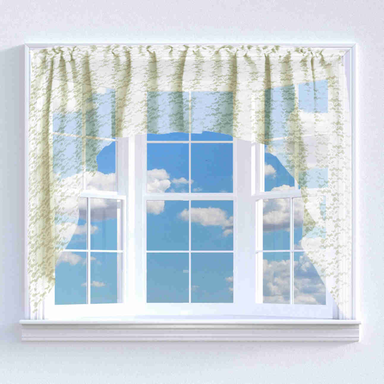 Floral Lace Swag Window Valance - 72" Wide / 36" Tall