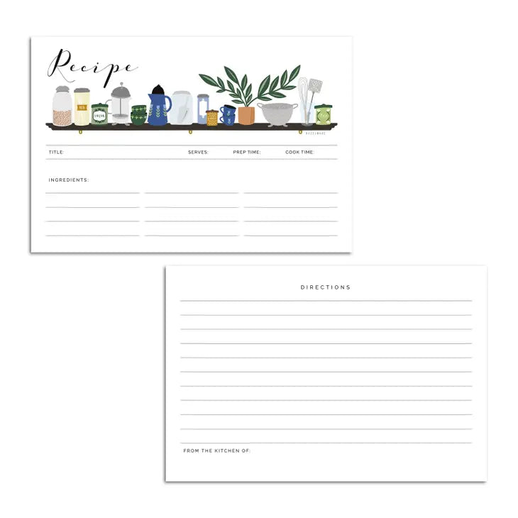 Recipe Card Set - Kitchen Shelf