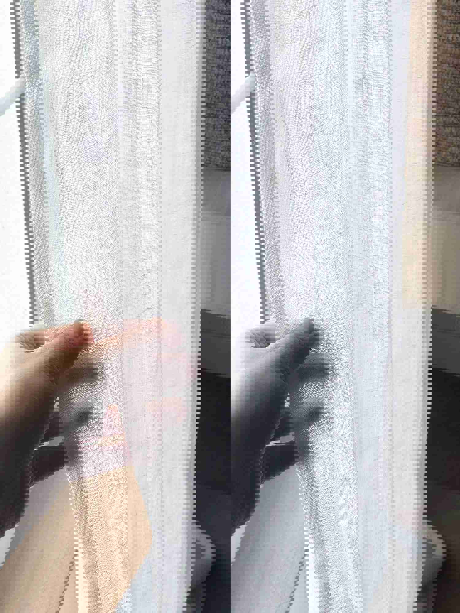 Linen Sheer Curtain - Tab Top, Rod Pocket or Hidden Tabs - Unlined Sheer Curtain Panel