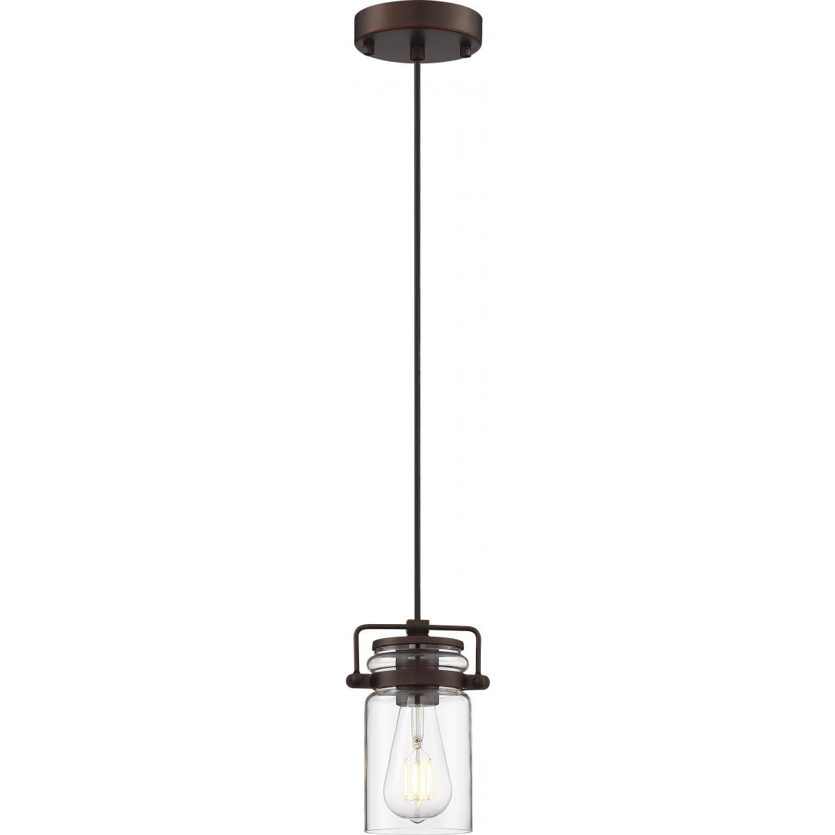 Antebellum 1 LT Mini Pendant with Clear Glass and Mahogany Bronze Finish