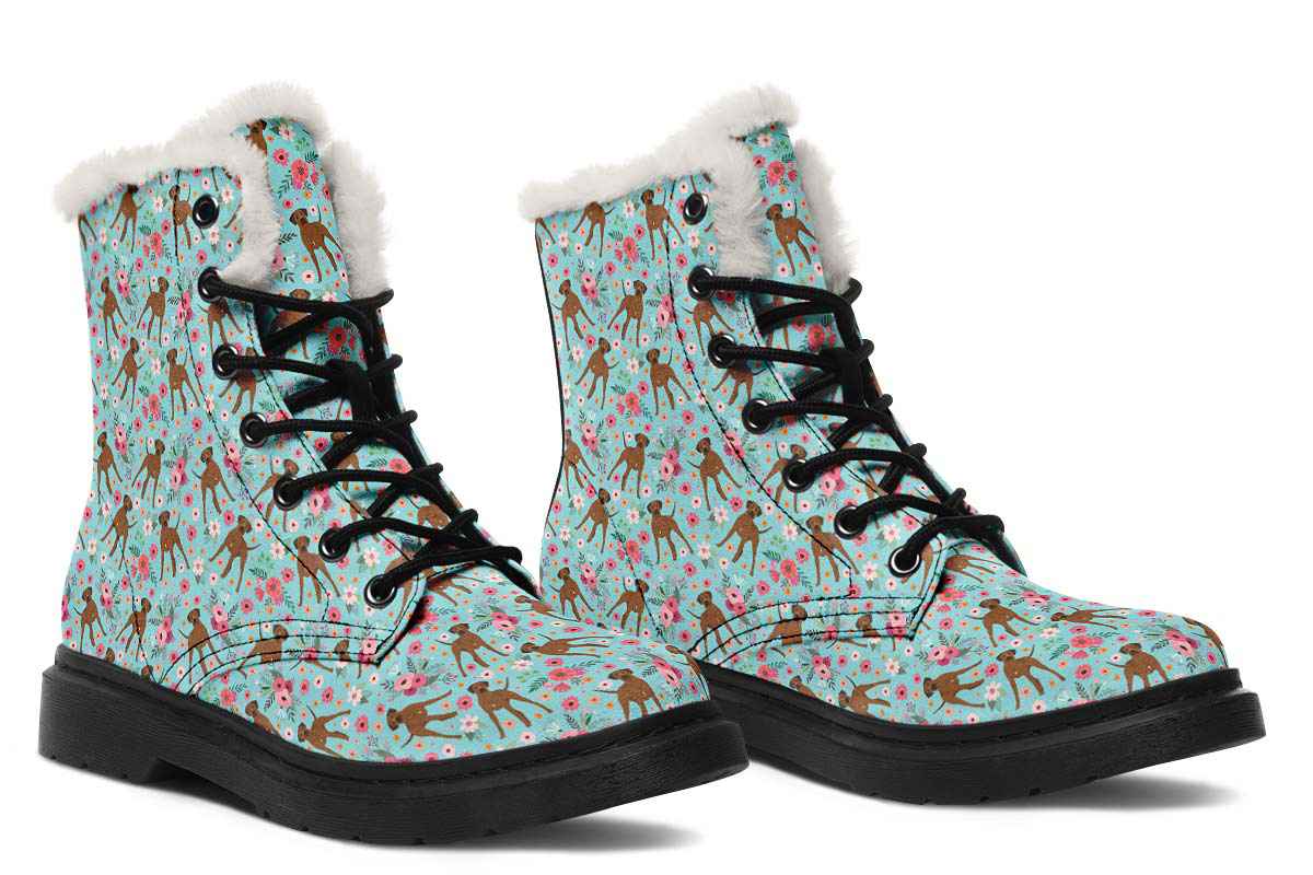 Rhodesian Ridgeback Flower Winter Boots