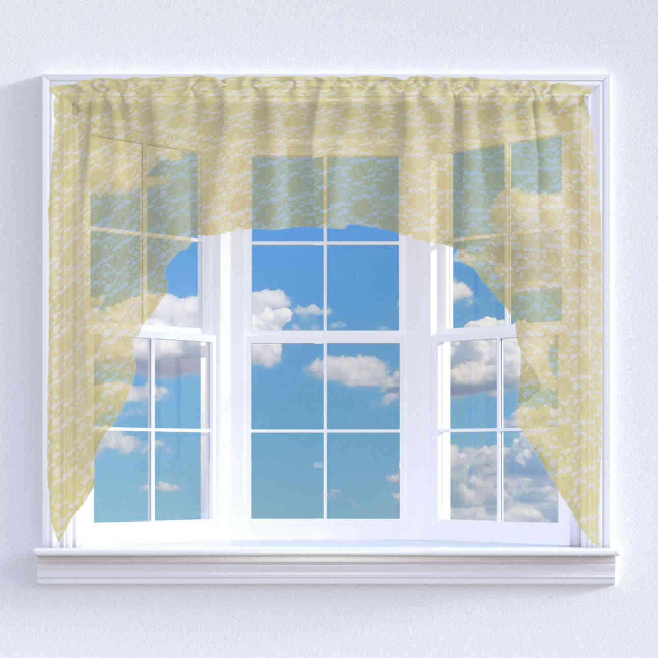 Floral Lace Swag Window Valance - 72" Wide / 36" Tall