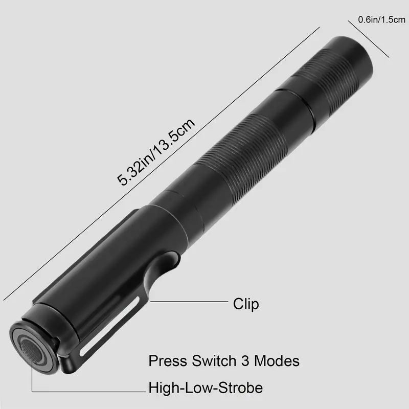 Waterproof Rechargeable USB Flashlight with Clip for Medical and Outdoor Use