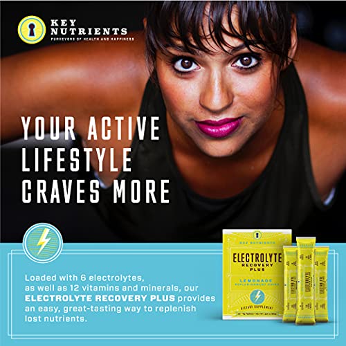 KEY NUTRIENTS Electrolyte Powder - Lemonade Hydration Supplement, Keto-Friendly, Sugar Free, 20 Travel Packets