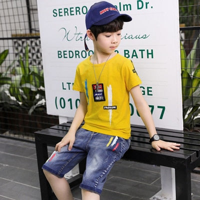 Sport Suits for Teenage Boys - Summer Clothing Sets with Short Sleeve T-Shirt & Pants (3-13 Years)