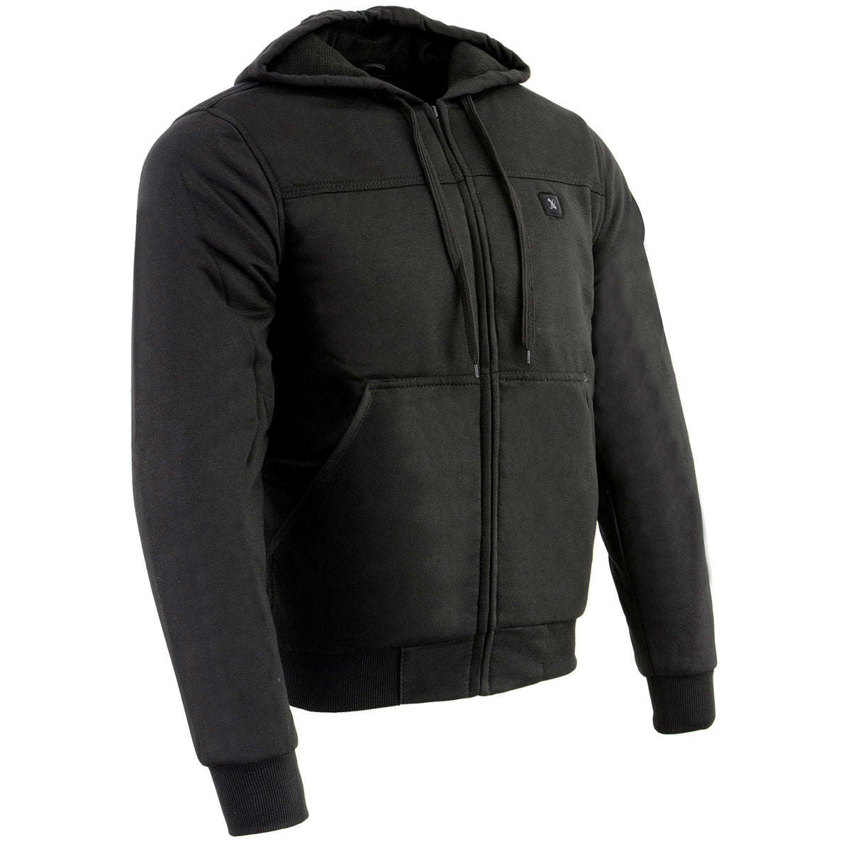 Nexgen Heat MPM1713SET12v Men's Black Heated Front Zipper Hoodie Jacket with Rechargeable Battery Pack