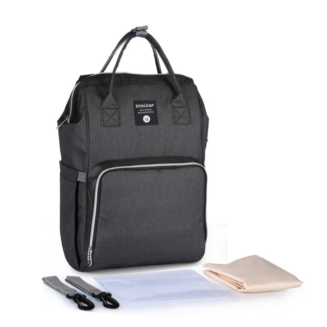 Mummy Large Capacity Stroller Bag - Multi-function Waterproof Diaper Backpack for Mom and Baby