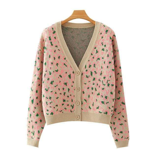 FASHION LEOPARD PATTERN KNITTED SWEATER