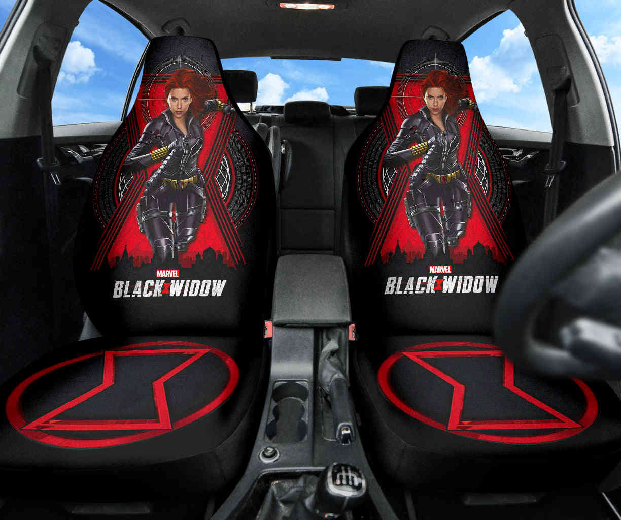 Black Widow Natasha Car Seat Covers - Premium Custom Fit for Cars & SUVs