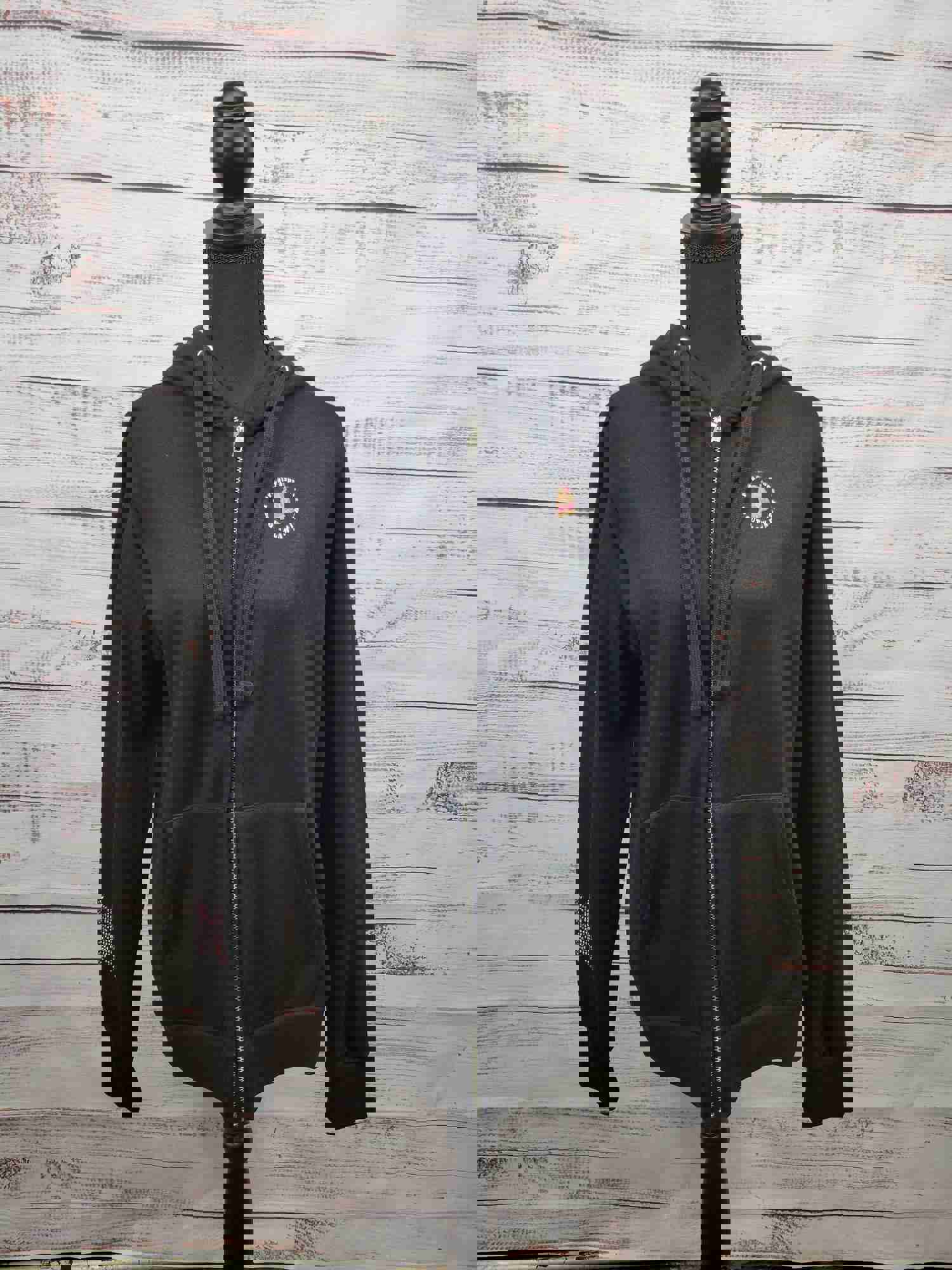 Outlaw Faith Wear Motorcycle with Cancer Ribbon Black Hoodie