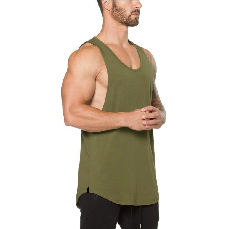 Men's Gym Cotton Singlets Bodybuilding Tank Top - Fitness Sleeveless Vest