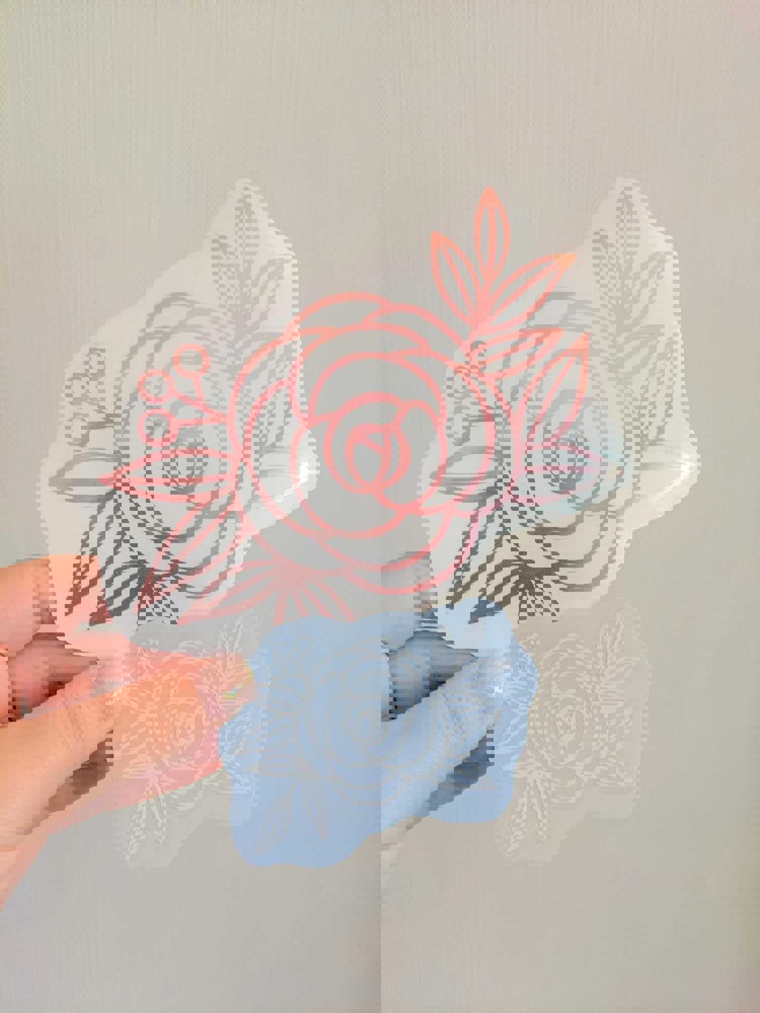 Floral Line Art Roses Vinyl Decal for Smooth Surfaces