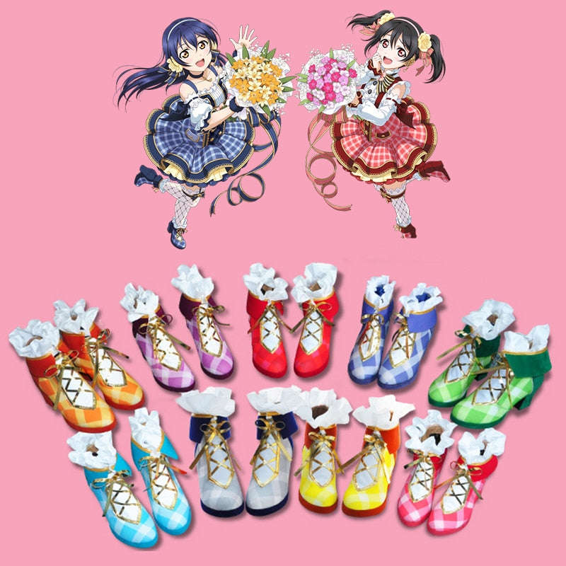 Anime Love Live Nico Yazawa Nozomi Cosplay Shoes with Bouquet Flowers Design