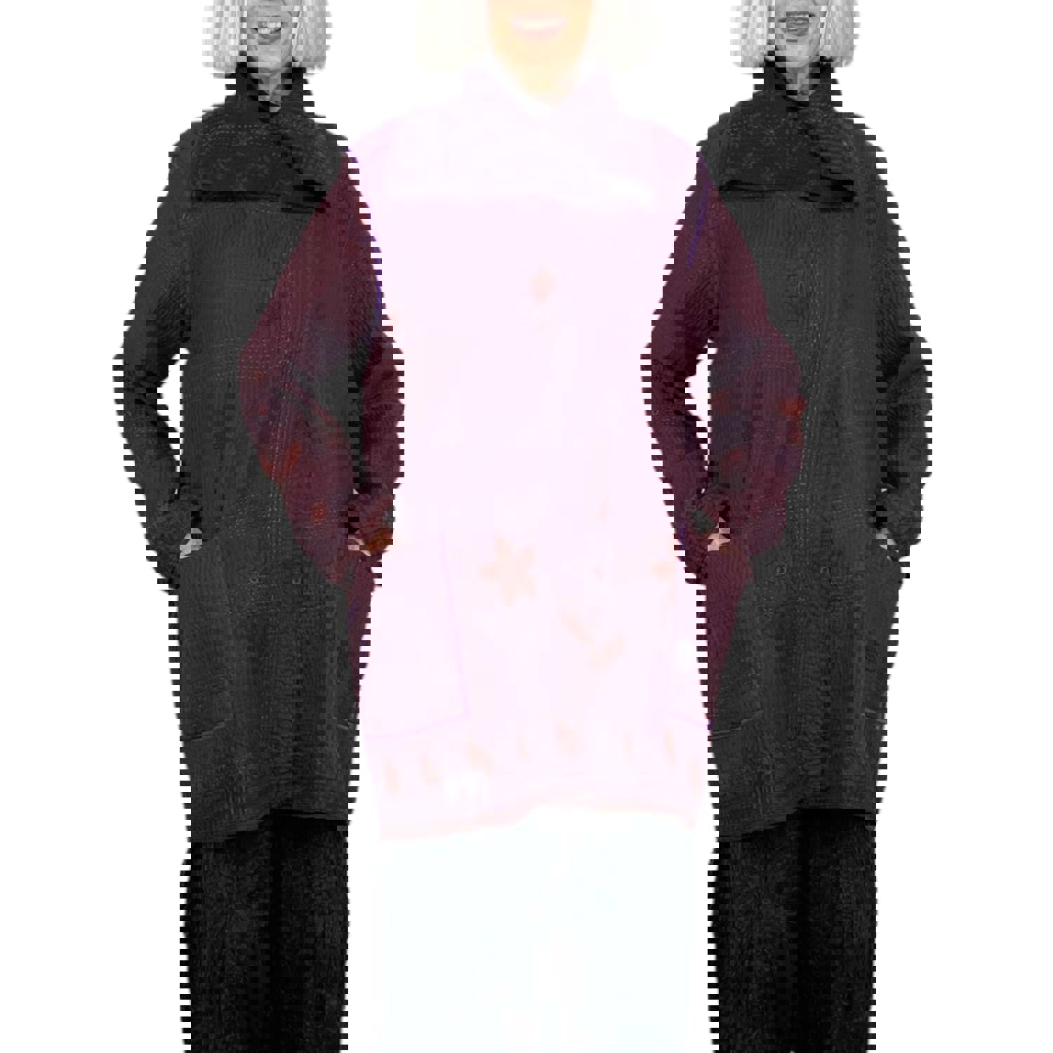 OVERDYED POCKET JACKET - Reversible Wide Collar Cotton Jacket