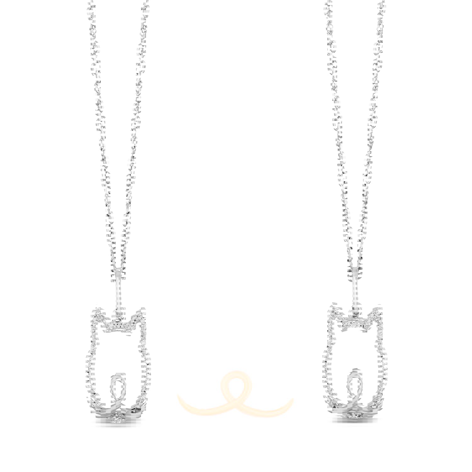 Hallmark Fine Jewelry Sterling Silver and 10K Rose Gold Diamond Cat Pendant Necklace