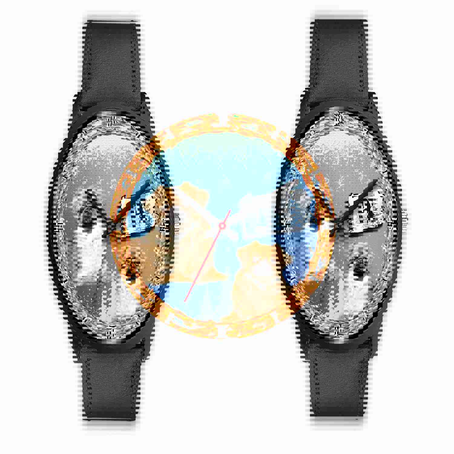 Stylish Pekingese Dog Christmas Wrist Watch for Men and Women