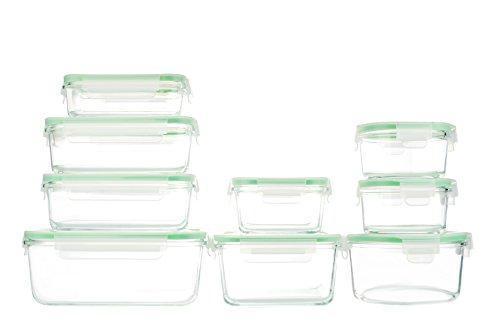 Kinetic Glass Food Storage Containers with Lids - 18 Piece Set, Airtight & Leakproof, BPA Free & FDA Approved