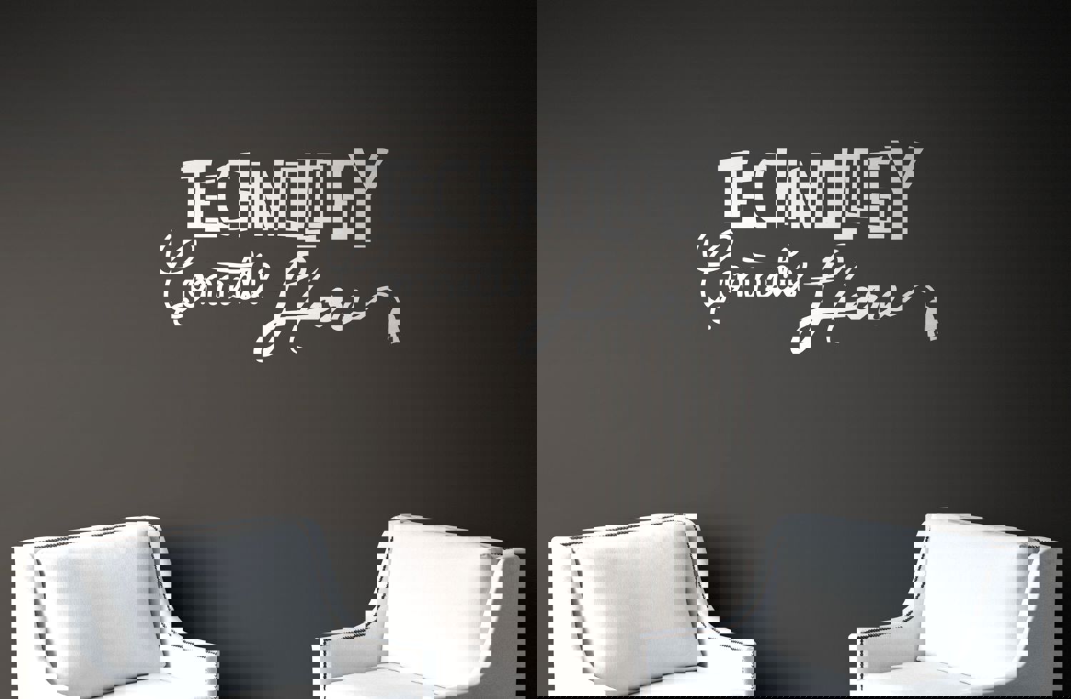 Technology Connects Here Office Quote Vinyl Wall Decal Sticker