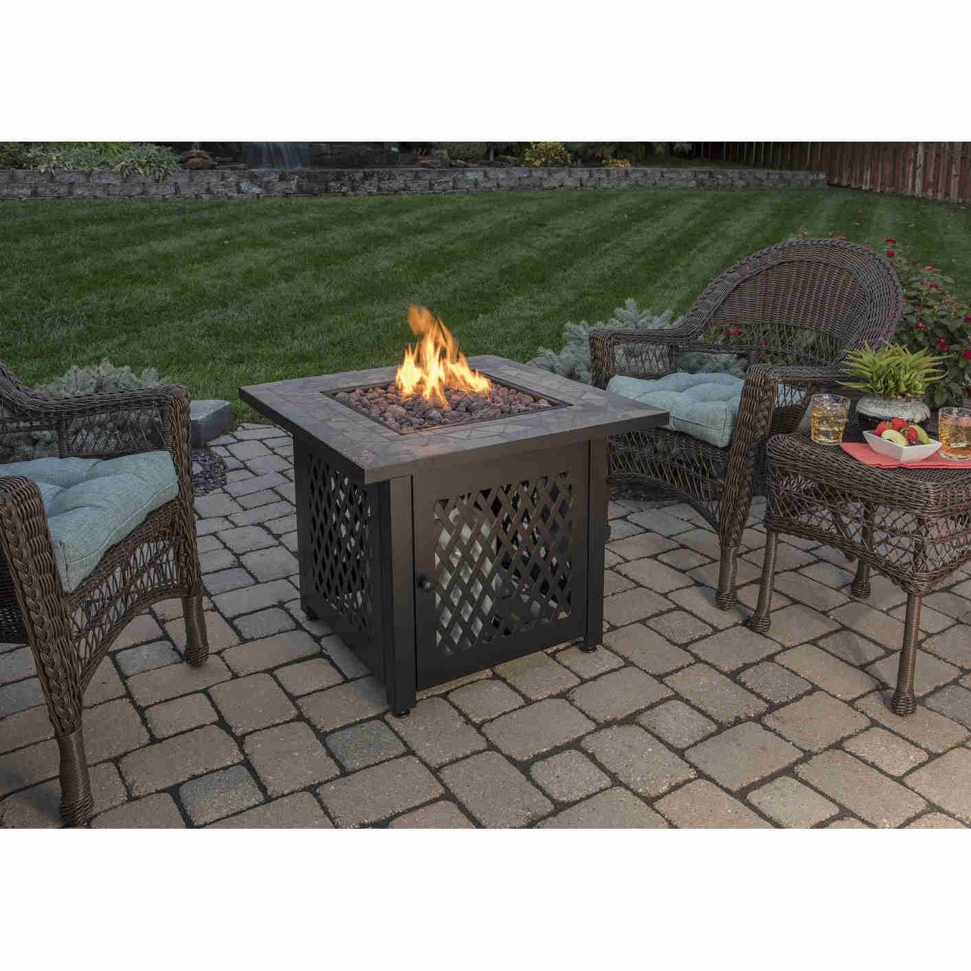 Endless Summer LP Gas Outdoor Fire Pit with 30 Slate Tile Mantel