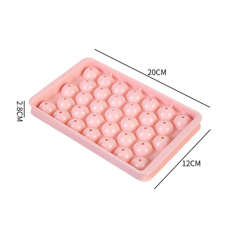 BPA-Free Silicone Ice Ball Maker with Removable Lids - Ice Cube Tray for Kitchen