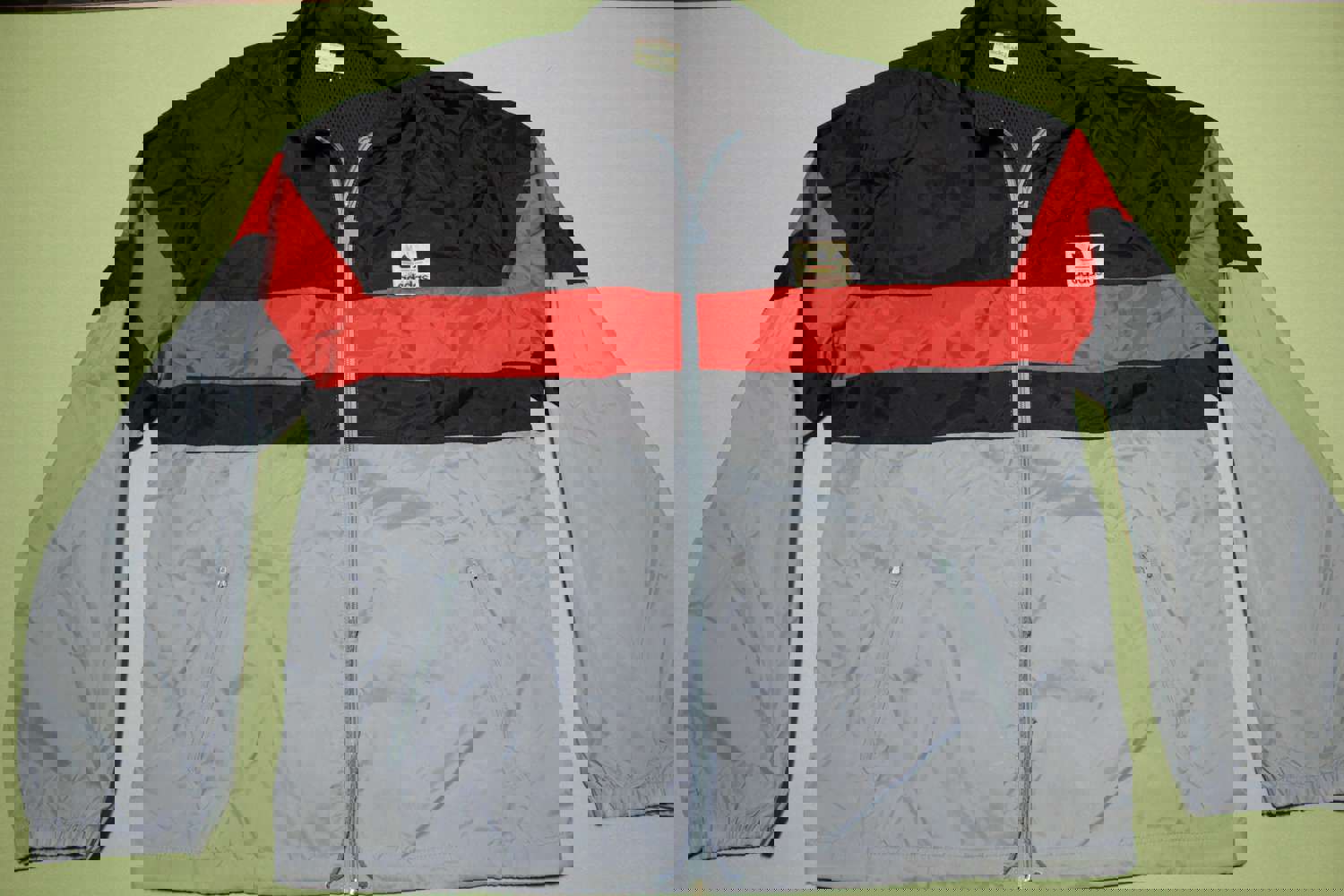Adidas 80s Vintage Color Block Hoodie Windbreaker Jacket