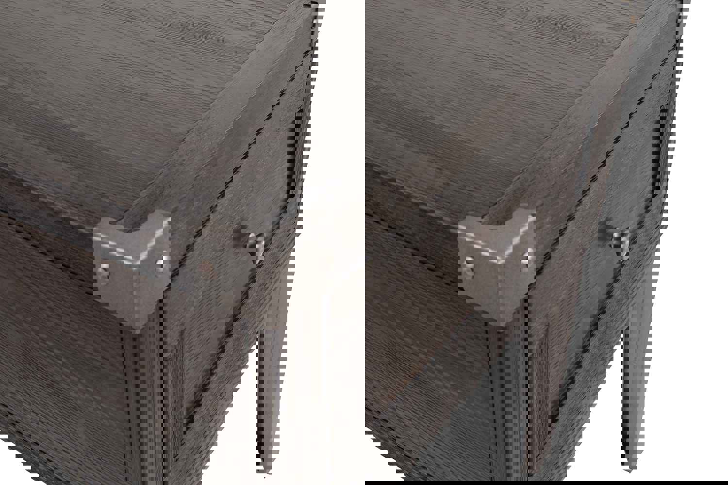 Todoe Rectangular End Table - Rustic-Industrial Style with USB Charging