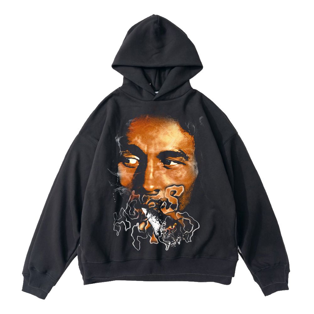 420 MARLEY HOODIE - WASHED BLACK OVERSIZED