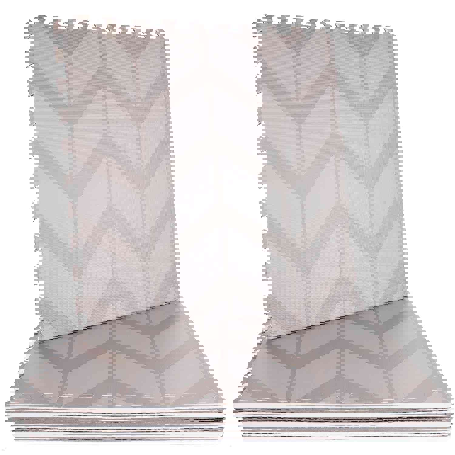 Chevron Printed Interlocking Fitness Floor Tiles - 24 x 24 - 6 Pack with Antimicrobial Protection