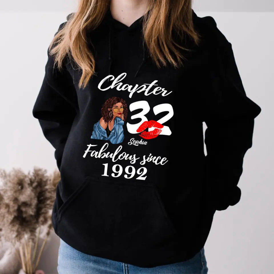32nd Birthday Shirt for Her - Personalized 1992 T-Shirt - 32 And Fabulous Gift