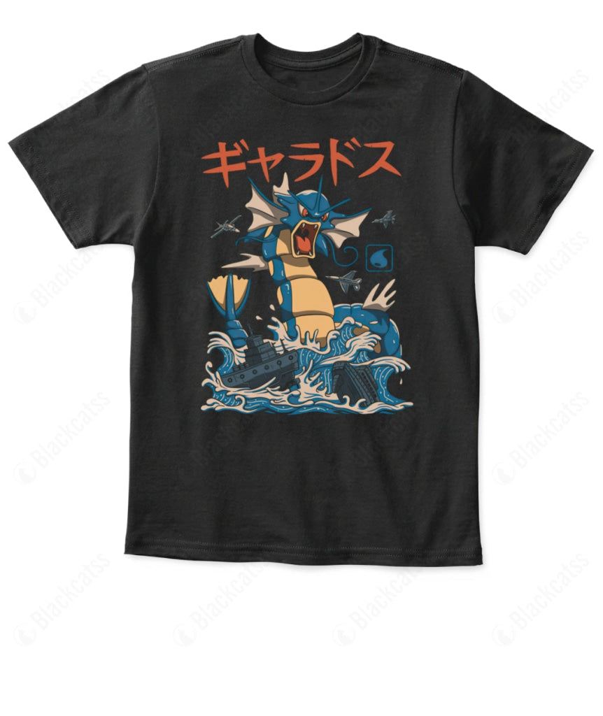 PKM Flying Water Kaiju Shiny Gyarados Kid Custom Graphic T-Shirt